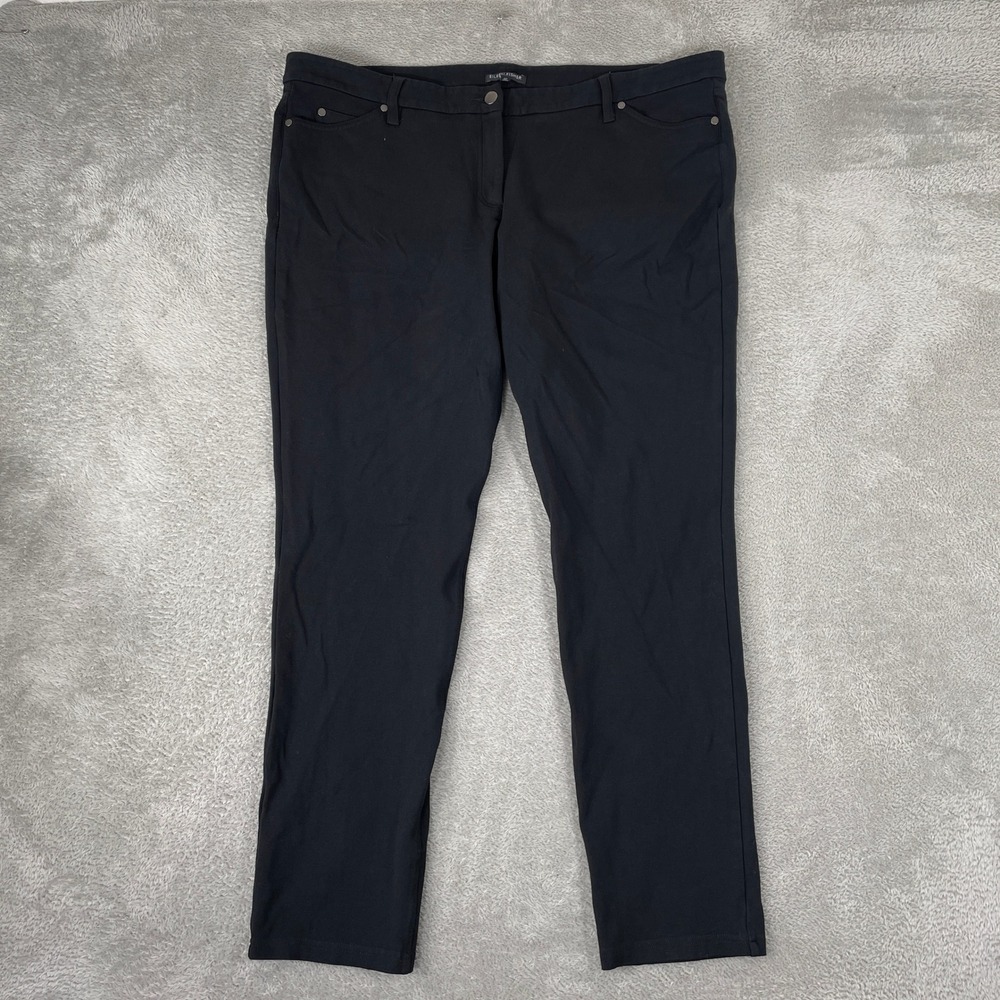 Eileen Fisher Pants Womens 16W Black Italian Fabric Slim Stretch Plus